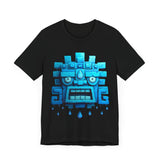 Tlaloc Rain God Blue Mask Glyph Style Unisex T-Shirt