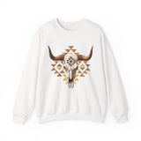 Tribal Bull Skull Earth Symbol Illustration Unisex Sweatshirt