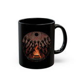 Sacred Fire Tribal Ceremony Glyph Style Black Mug