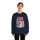 Hippie Llama in Sunglasses Watercolor Style Unisex Sweatshirt