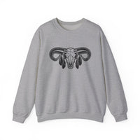 Aztec Western Bull Skull Longhorn Illustration Unisex Sweatshirt