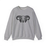 Aztec Western Bull Skull Longhorn Illustration Unisex Sweatshirt