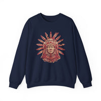 Aztec Sun Chief Feather Headdress Unisex Sweatshirt