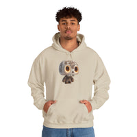 Glow-Eyed Aztec Skull Chibi Unisex Hoodie