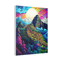 Machu Picchu Psychedelic Stone City Canvas