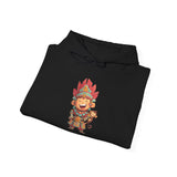 Chibi Maya Warrior and Sacred Monkey Unisex Hoodie