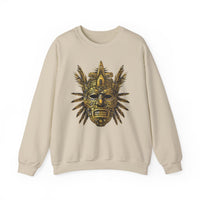 Aztec Golden Feather Headdress Mask Unisex Sweatshirt
