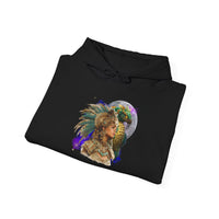 Aztec Quetzalcoatl Priestess Under Moon Unisex Hoodie