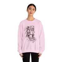 Aztec Warrior Woman Jaguar Spirit Sketch Unisex Sweatshirt