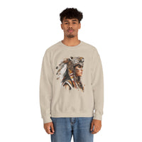Aztec Jaguar Warrior Woman Watercolor Unisex Sweatshirt