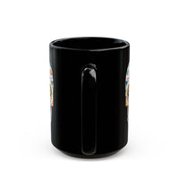 Neon Circuit Aztec Skull Cartoon Style Black Mug