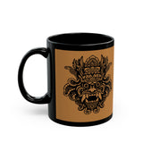 Quetzalcoatl Feathered Serpent God Black Mug
