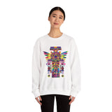 Psychedelic Mesoamerican Totem Mask Unisex Sweatshirt