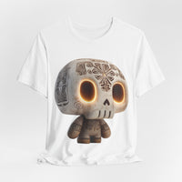 Glow-Eyed Aztec Skull Chibi Unisex T-Shirt