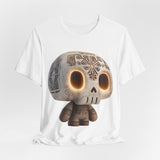 Glow-Eyed Aztec Skull Chibi Unisex T-Shirt