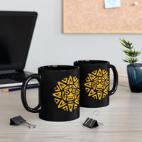 Mesoamerican Sun Face Black Mug