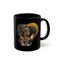 Aztec Jaguar Priestess Oracle Black Mug