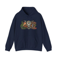 Sunset Desert Scene with Aztec Tribal Skull Unisex Hoodie