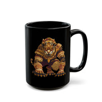 Pixel Art Mayan Jaguar Warrior Black Mug
