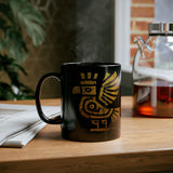 Golden Condor Tribal Petroglyph Style Black Mug