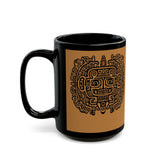 Mythic Mayan God Symbol Black Mug