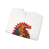Quetzalcoatl Feathered Sun Serpent Glyph Style Unisex Sweatshirt