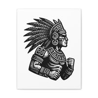 Aztec Warrior Mesoamerican Art Canvas