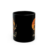 Aztec Samurai Wave Style Black Mug 11oz