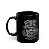 Mayan Sacred Head Stone Black Mug