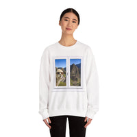 Funny Llama at the Window with Machu Picchu View Unisex Sweatshirt