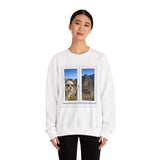Funny Llama at the Window with Machu Picchu View Unisex Sweatshirt