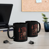 Young Warrior Glyph Pre-Hispanic Style Black Mug