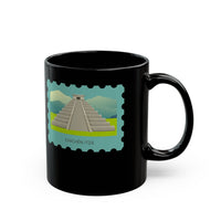 Stamp Chichén Itzá Mexico Black Mug