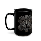 Andean Duality God Symbol Tribal Design Black Mug