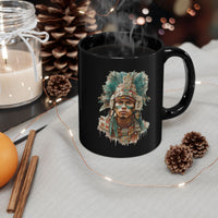 Maya Warrior Watercolor Portrait Black Mug