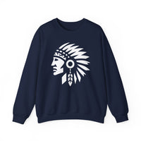 Tribal Warrior Headdress Emblem Illustration Unisex Sweatshirt
