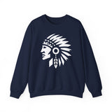 Tribal Warrior Headdress Emblem Illustration Unisex Sweatshirt