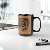 Aztec-Inspired Tlaloc God Tribe Graphic Black Mug