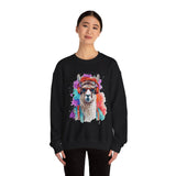 Hippie Llama in Sunglasses Watercolor Style Unisex Sweatshirt