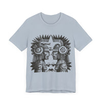 Mirrored Aztec Warriors in Glyph Style Unisex T-Shirt
