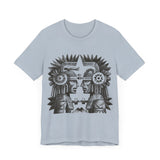 Mirrored Aztec Warriors in Glyph Style Unisex T-Shirt