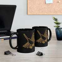 Nazca Lines Style Bird Black Mug