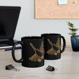 Nazca Lines Style Bird Black Mug