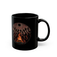 Sacred Fire Tribal Ceremony Glyph Style Black Mug