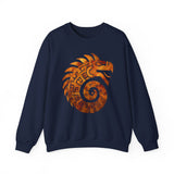 Spiral Quetzalcoatl Feathered Serpent Glyph Style Unisex Sweatshirt