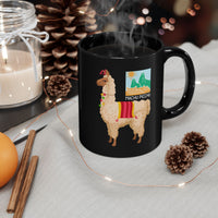 Sacred Llama of the Inca Andes Black Mug