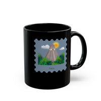 Stamp Tikal Guatemala Black Mug