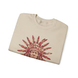 Aztec Sun Chief Feather Headdress Unisex Sweatshirt