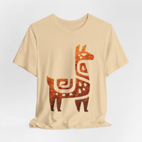 Inca Llama Rock Carving Style Unisex T-Shirt