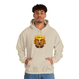 Golden Warrior Mask Andean Glyph Style Unisex Hoodie